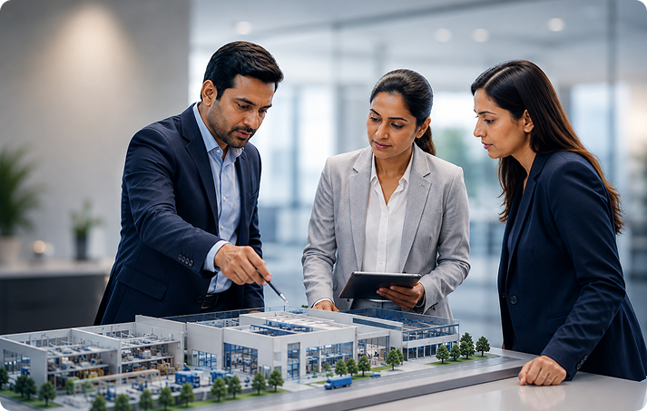 Insurance professionals collaborating