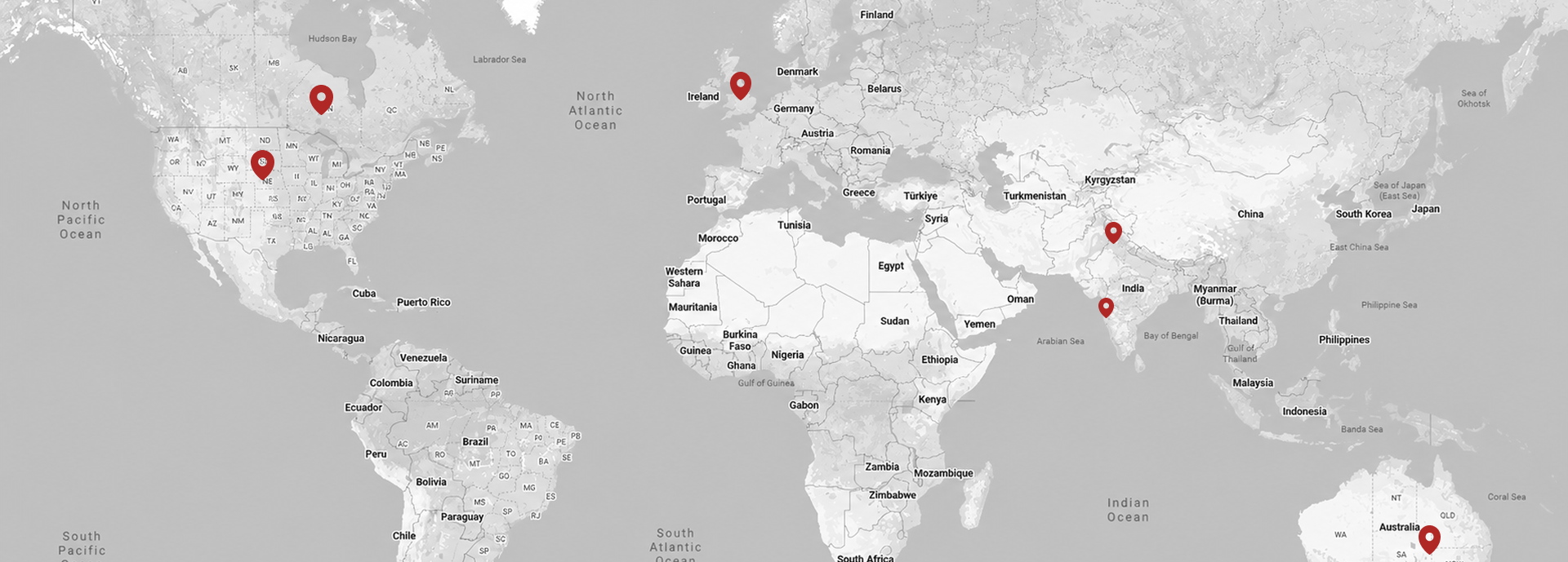 Map showing Cogneesol's global presence