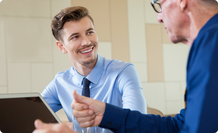 Insurance professionals collaborating